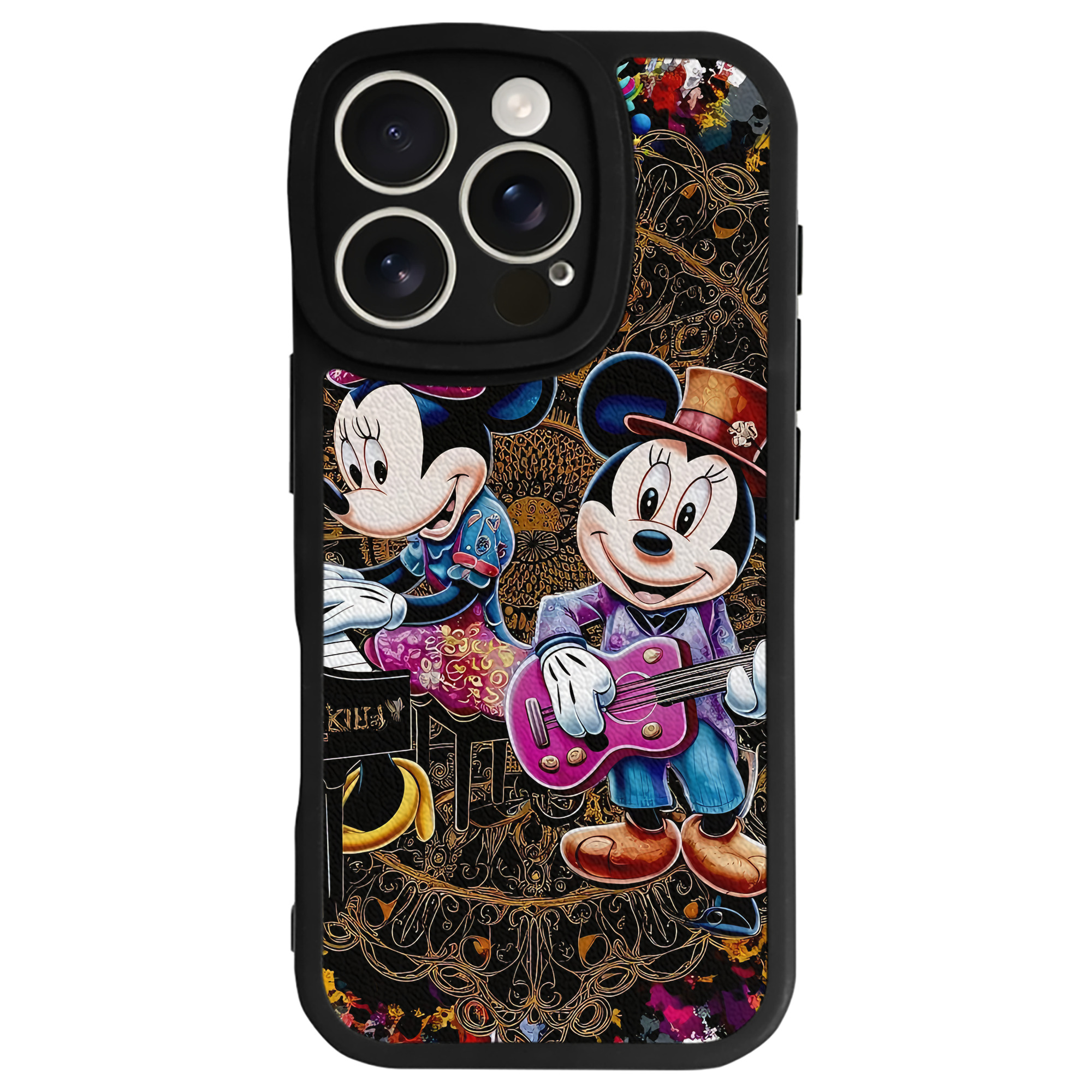 （画像用） ミッキーマウス Mickey Mouse 【iPhone 16シリーズ対応】シリコンスマホケース（レザー調） 材質：シリコン